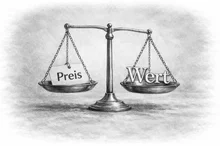 Preis uns Wert werden Gegeneinander aufgewogen.